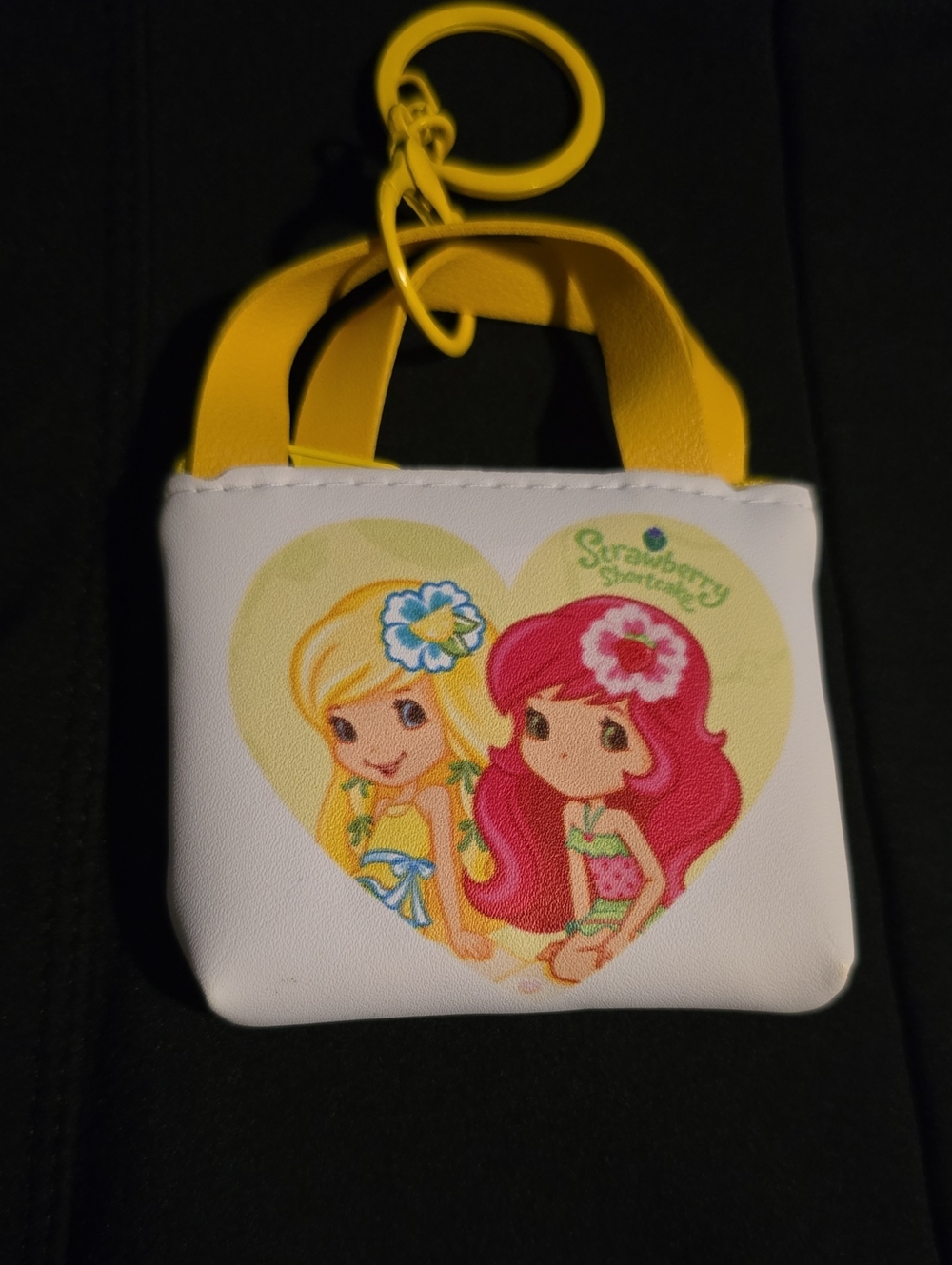 Kids Yellow & White Mini Strawberry Shortcake Keychain Bag